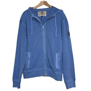 Armata Di Mare Full Zip Hoodie Size 58 Blue Slim Fit Garment Dyed Nautical Logo